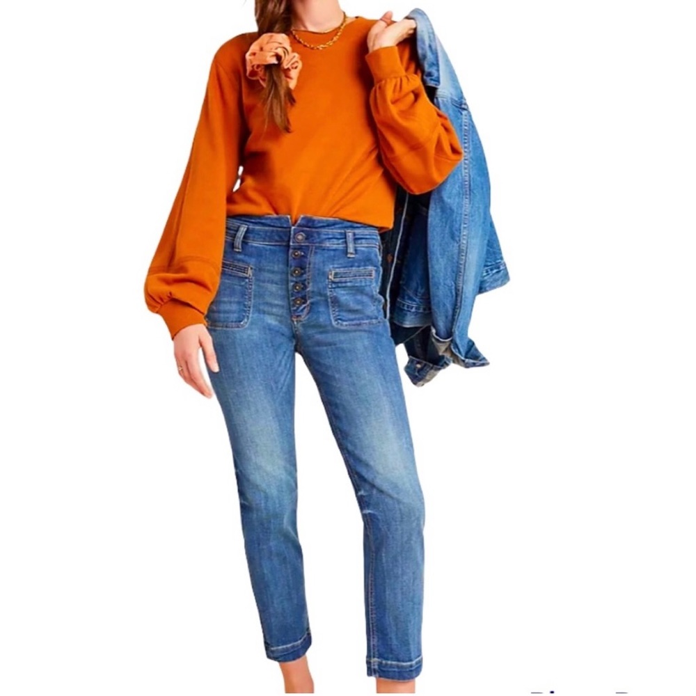 ANTHROPOLOGIE Pilcro and the Letterpress High-rise Slim Button Fly Jeans Size 30